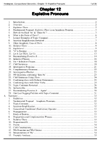 Chapter 12 Expletive Pronouns