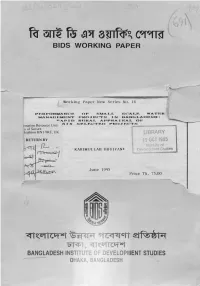 Fir 5Ttt 3?Nf^2, C to BIDS WORKING PAPER