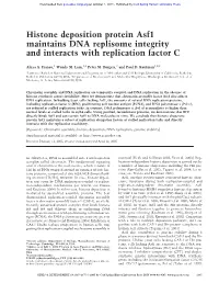 Histone Deposition Protein Asf1 Maintains DNA Replisome Integrity and Interacts with Replication Factor C