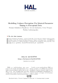 Modelling Cadence Perception Via Musical Parameter Tuning To