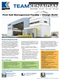 Peel Salt Management Facility – Design Build FEATURE PROJECT