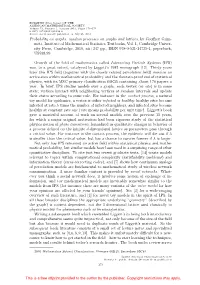 Probability on Graphs: Random Processes on Graphs and Lattices, by Geoﬀrey Grim- Mett, Institute of Mathematical Statistics Textbooks, Vol