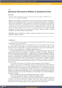 Quantum Information Hidden in Quantum Fields