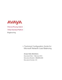 Technical Configuration Guide for Microsoft Network Load Balancing