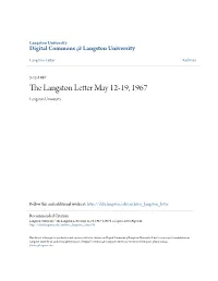 The Langston Letter May 12-19, 1967 Langston University