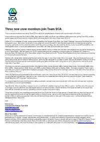 Three New Crew Members Join Team SCA