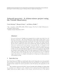 Asteroid Precovery. a Citizen-Science Project Using the Virtual Observatory