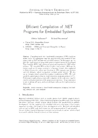 Efficient Compilation of .NET Programs for Embedded Systems