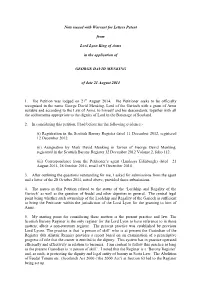Note Issued with Warrant for Letters Patent from Lord Lyon King of Arms