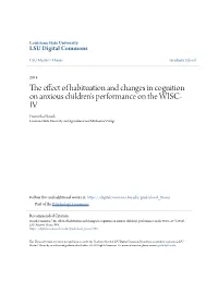 The Effect of Habituation and Changes in Cognition on Anxious Children's