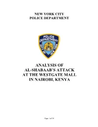 Analysis of Al-Shabaab's Attack at the Westgate