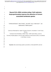 Beyond Fish Edna Metabarcoding: Field Replicates Disproportionately Improve the Detection of Stream Associated Vertebrate Specie