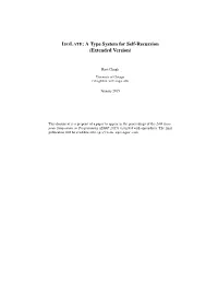 ISOLATE: a Type System for Self-Recursion (Extended Version)
