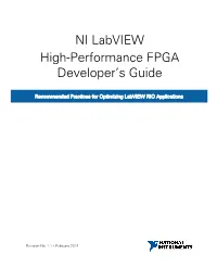 NI Labview High-Performance FPGA Developer's Guide