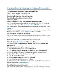 Resolving Issues with Network Connectivity
