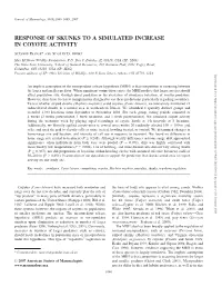 Response of Skunks to a Simulated Increase in Coyote Activity