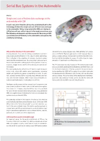 Serial Bus Systems in the Automobile