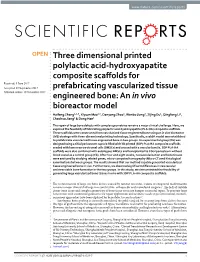 Three Dimensional Printed Polylactic Acid-Hydroxyapatite Composite