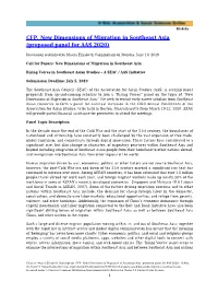CFP, New Dimensions of Migration in Southeast Asia (Proposed Panel for AAS 2020)
