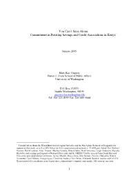 Commitment in Rotating Savings and Credit Associations in Kenya*