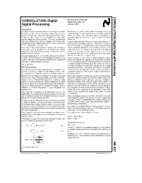 CONVOLUTION: Digital Signal Processing .R .Hamming, W