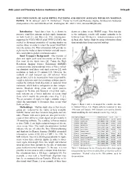 DOCUMENTATION of SAND RIPPLE PATTERNS and RECENT SURFACE WINDS on MARTIAN DUNES. M. B. Johnson1 and J. R. Zimbelman1, 1Center Fo