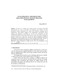Lean Strategy Applied in the Organizational Change Process Management