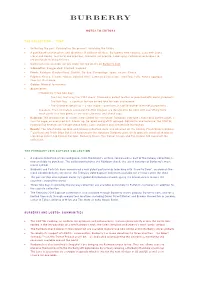 NOTES to EDITORS the Collection – 'Time' • Reflecting the Past