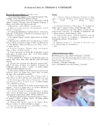 Professional Data for THOMAS L. CURTRIGHT