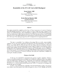Readability of the STAAR Test Is Still Misaligned