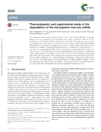 Thermodynamic and Experimental Study of the Degradation of the Red Pigment Mercury Sulﬁde Cite This: J