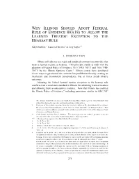 To Allow the Learned Treatise Exception to the Hearsay Rule