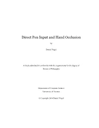 Direct Pen Input and Hand Occlusion