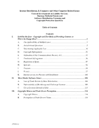Internet Distribution, E-Commerce and Other Computer Related Issues