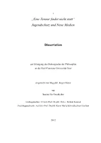 Jugendschutz Und Neue Medien Dissertation