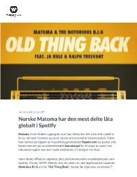Norske Matoma Har Den Mest Delte Låta Globalt I Spotify