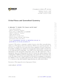 U-Dual Fluxes and Generalized Geometry