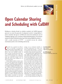 Open Calendar Sharing and Scheduling with Caldav