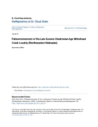 Paleoenvironment of the Late Eocene Chadronian-Age Whitehead Creek Locality (Northwestern Nebraska)