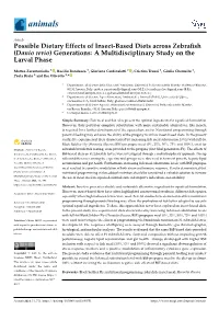 Possible Dietary Effects of Insect-Based Diets Across Zebrafish