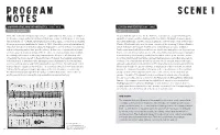 Program Notes Scene I