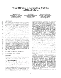 Toward Efficient In-Memory Data Analytics on NUMA Systems