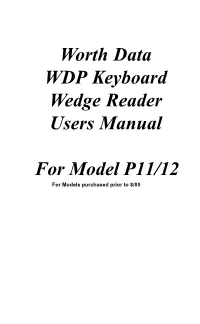 Worth Data WDP Keyboard Wedge Reader Users Manual for Model