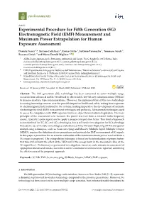 (5G) Electromagnetic Field (EMF) Measurement and Maximum Power Extrapolation for Human Exposure Assessment
