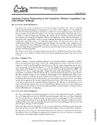 Applying Systems Engineering to the Lunabotics Mining Competition Cap- Stone Design Challenge