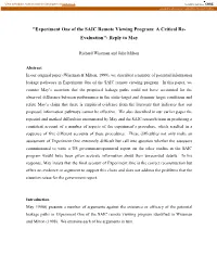 Experiment One of the SAIC Remote Viewing Program: a Critical Re- Evaluation": Reply to May
