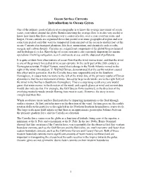 Ocean Surface Currents Introduction to Ocean Gyres