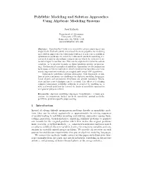 Polylithic Modeling and Solution Approaches Using Algebraic Modeling Systems