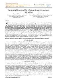Similarity Detection Using Latent Semantic Analysis Algorithm Priyanka R