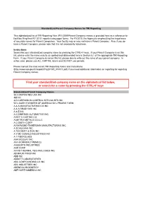 Standardized Parent Company Names for TRI Reporting